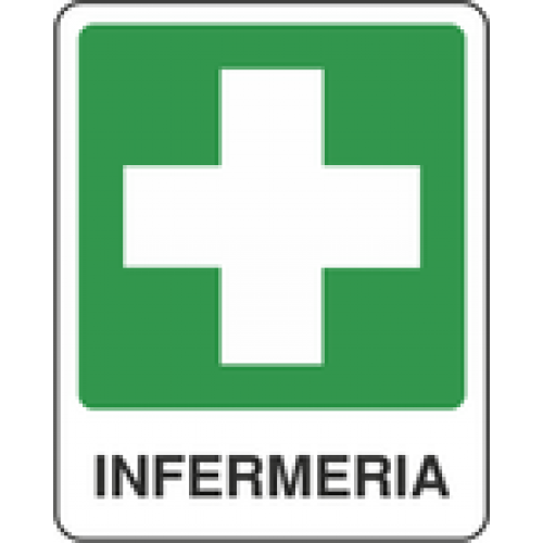 Targhetta segnaletica adesiva in alluminio Infermeria - Cartelli